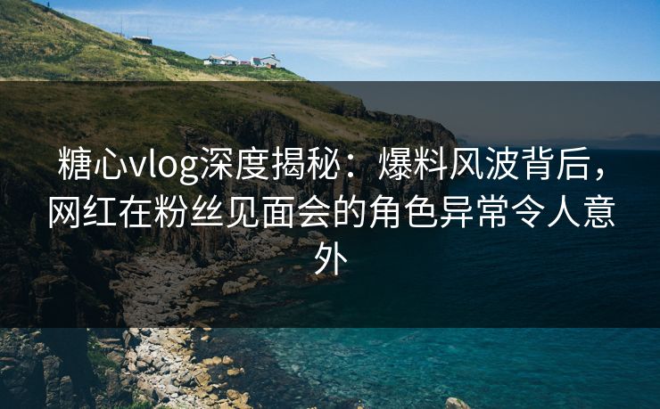 糖心vlog深度揭秘：爆料风波背后，网红在粉丝见面会的角色异常令人意外