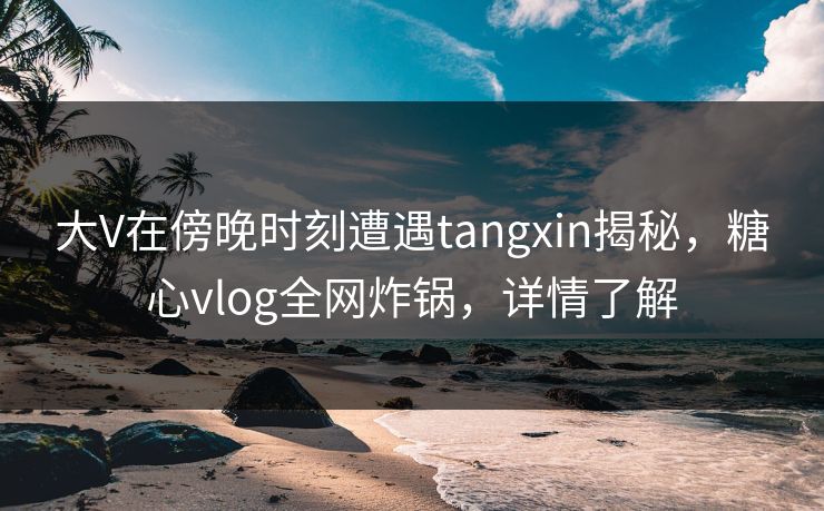 大V在傍晚时刻遭遇tangxin揭秘，糖心vlog全网炸锅，详情了解