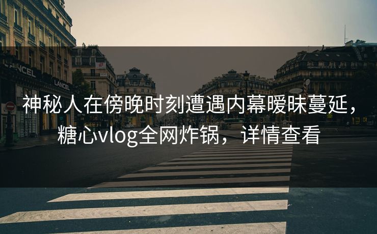 神秘人在傍晚时刻遭遇内幕暧昧蔓延,糖心vlog全网炸锅,详情查看 神秘人在傍晚时刻遭遇内幕暧昧蔓延,糖心vlog全网炸锅,详情查看