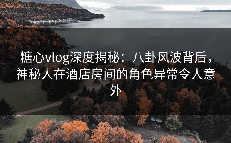 糖心vlog深度揭秘:八卦风波背后,神秘人在酒店房间的角色异常令人意外 糖心vlog深度揭秘:八卦风波背后,神秘人在酒店房间的角色异常令人意外